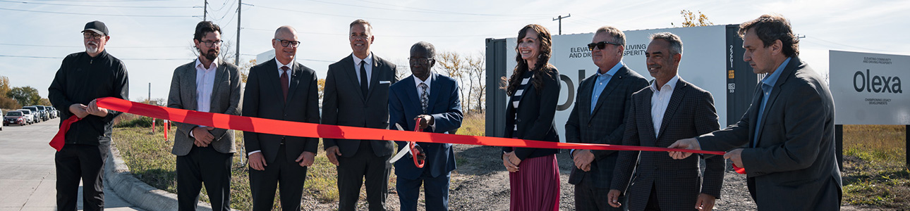Ribbon cutting marks new roads, buildings start in Water Tower District